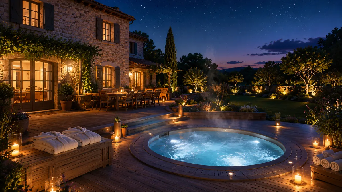 Gîte de groupe avec spa ou jacuzzi : détente collective