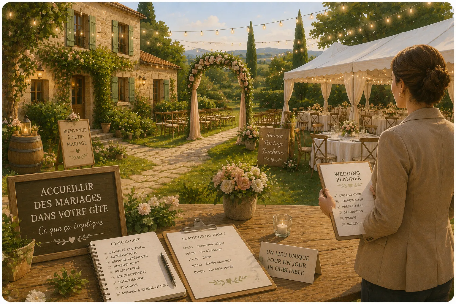 Accueillir des mariages dans son gîte de groupe : ce que ça implique vraiment