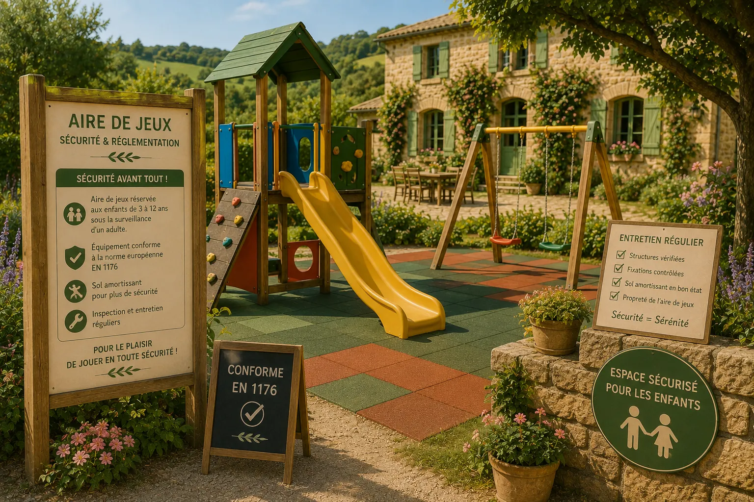Aire de jeux en gîte de groupe : vos obligations de gestionnaire