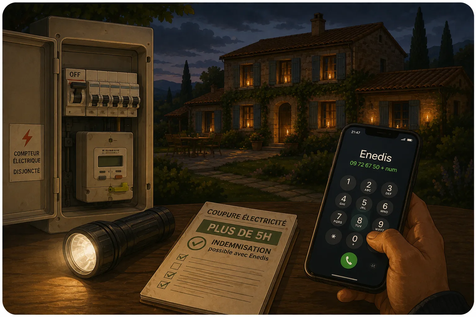 Coupure d'électricité de plus de 5 h : indemnisation et démarches Enedis