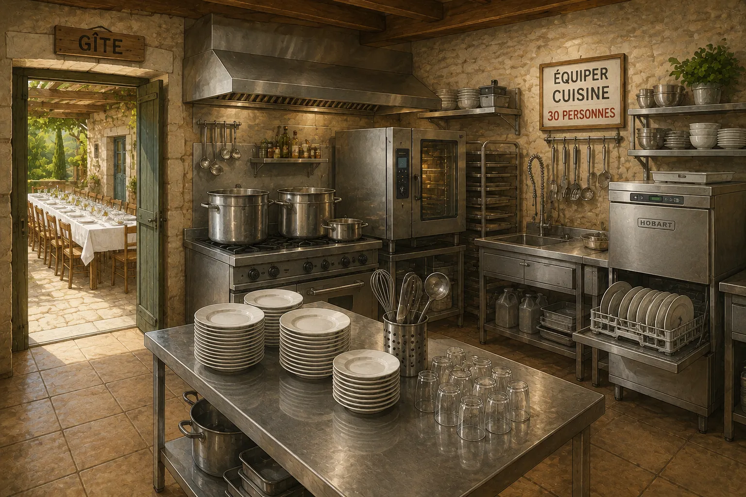 Équiper une cuisine pour 30 personnes : ce qu'il faut vraiment
