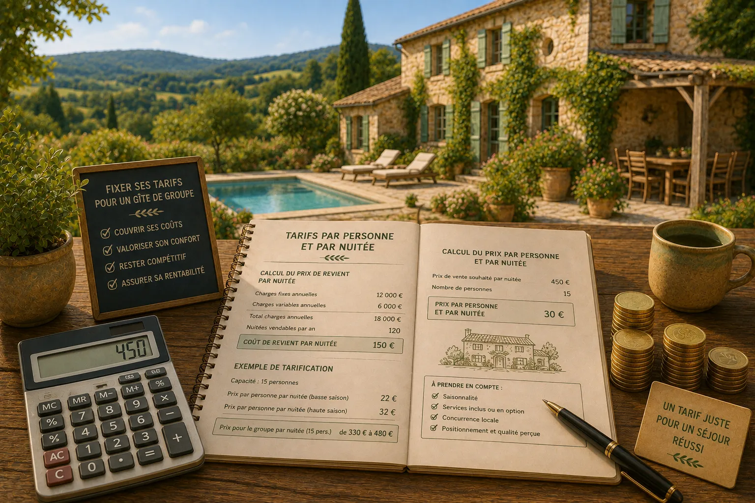 Comment fixer le tarif d'un gîte de groupe
