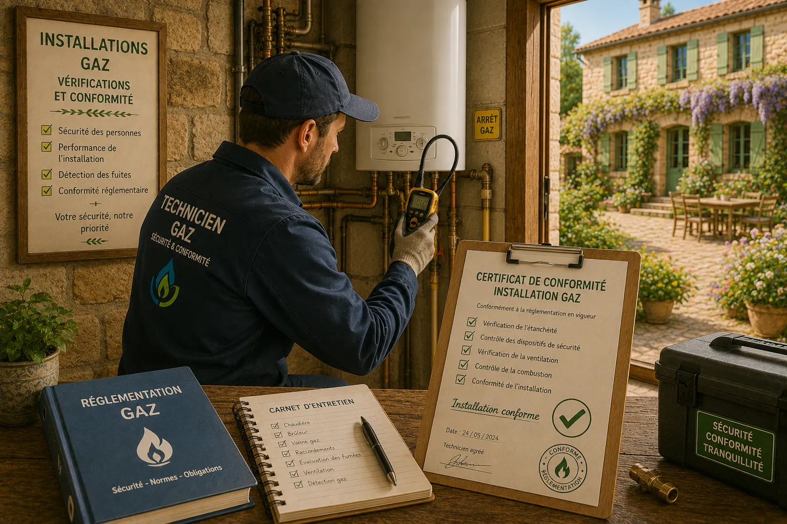 Gaz en gîte de groupe : citerne, bouteilles et contrôles