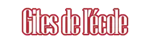 Logo typographique rouge et blanc «Gîtes de l'École» sur fond blanc