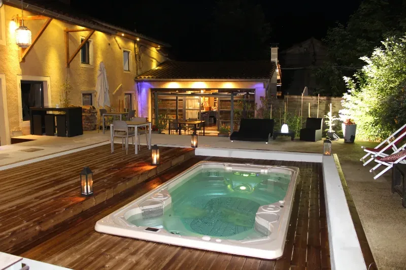 vue nuit spa de nage