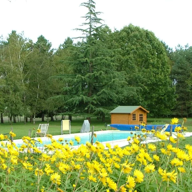 Piscine du domaine à disposition des locataires du gîte à la belle saison